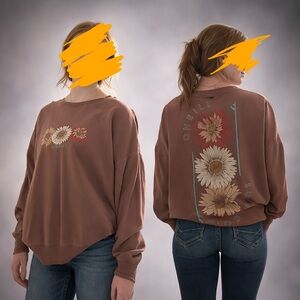 Brown Floral Graphic Sweatshirt